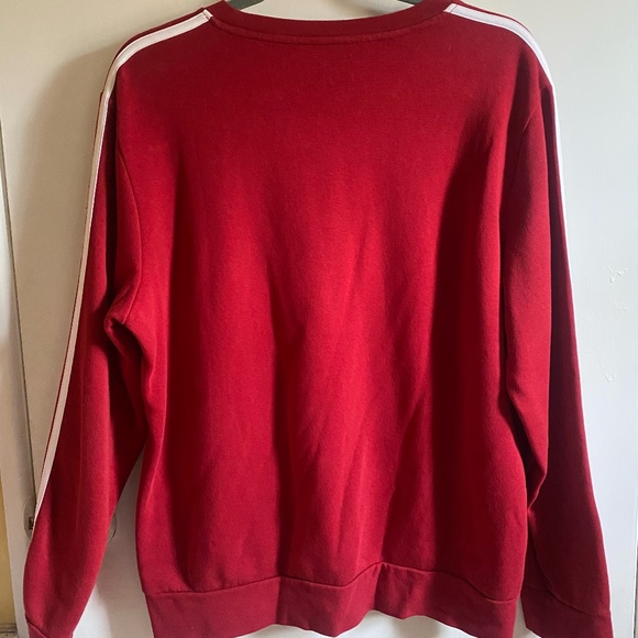 Women's XL Adidas 3 Stripe Fleece Crewneck Sweatshirt - Picture 2 of 2